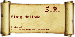 Simig Melinda névjegykártya